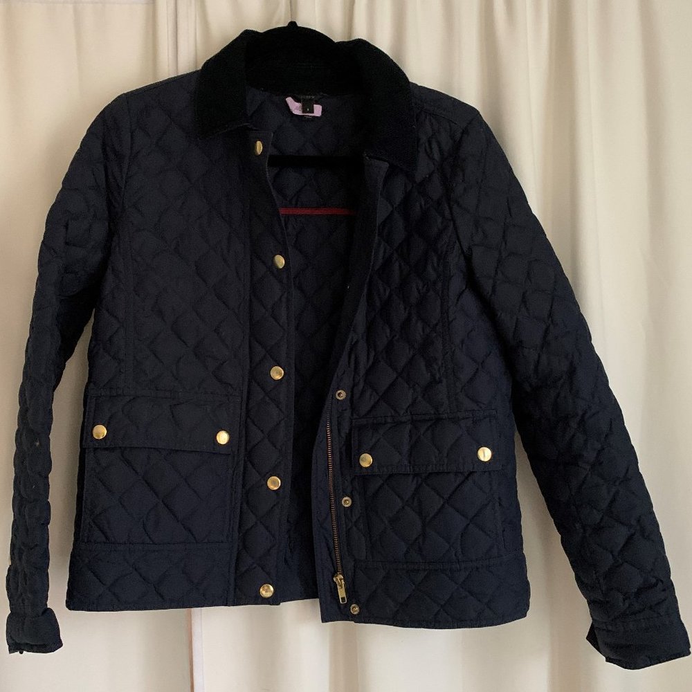 Navy Quilted J Crew Jacket